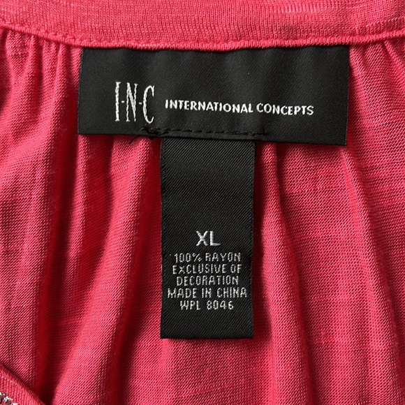 NWT-INC Women”s Top with Cold Shoulder & Key hole Neckline. Embroidered accents - Picture 3 of 9